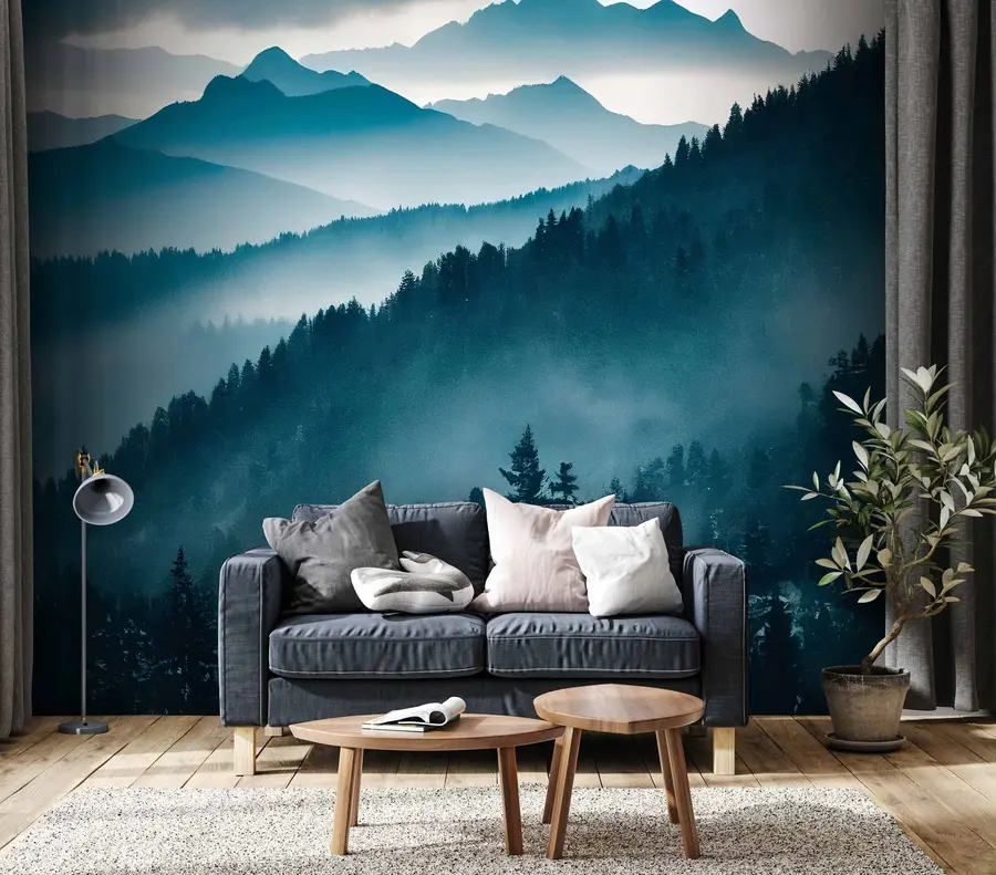 wall murals Mountain landscape blue world u96041