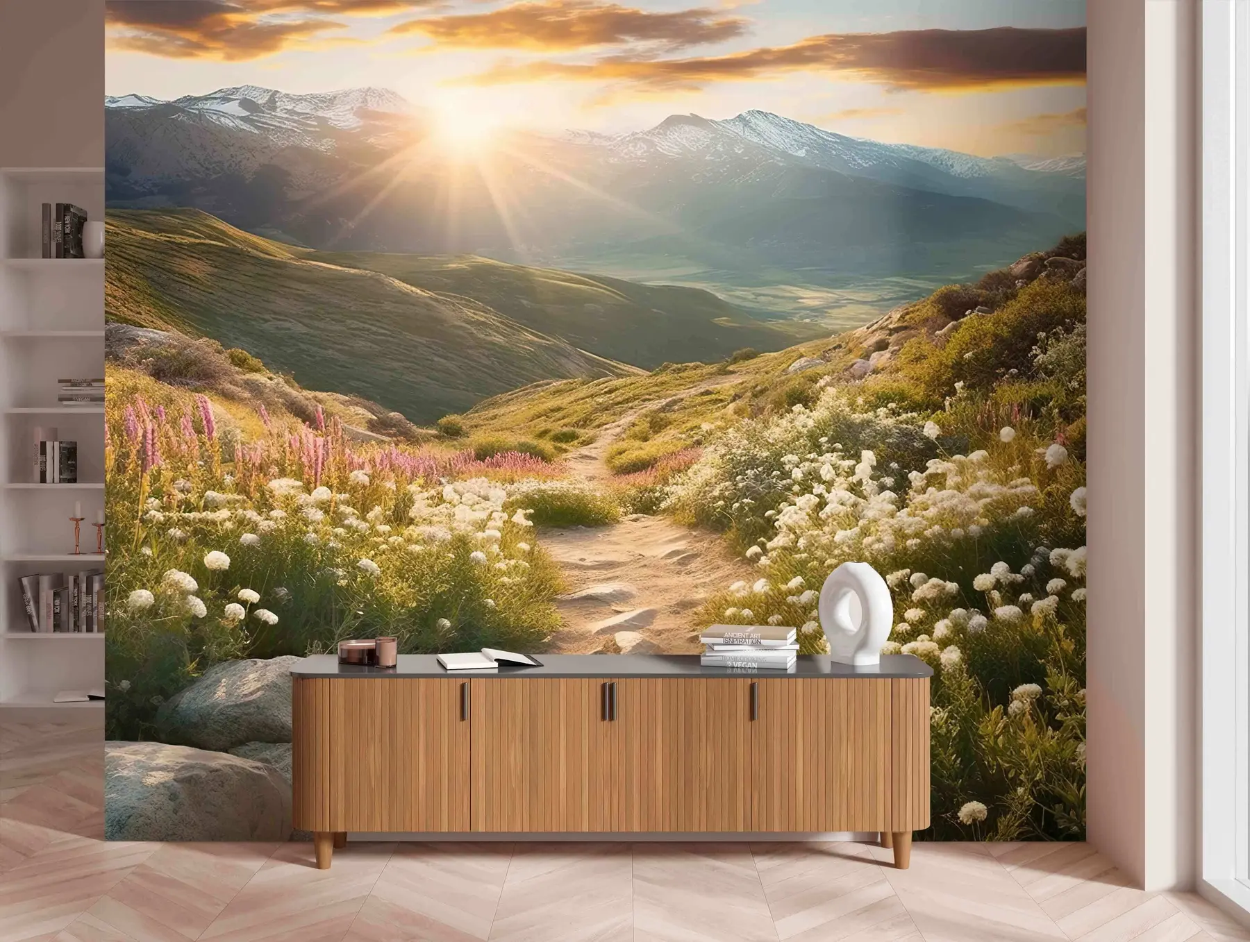 wall murals Mountain landscape camping u96206