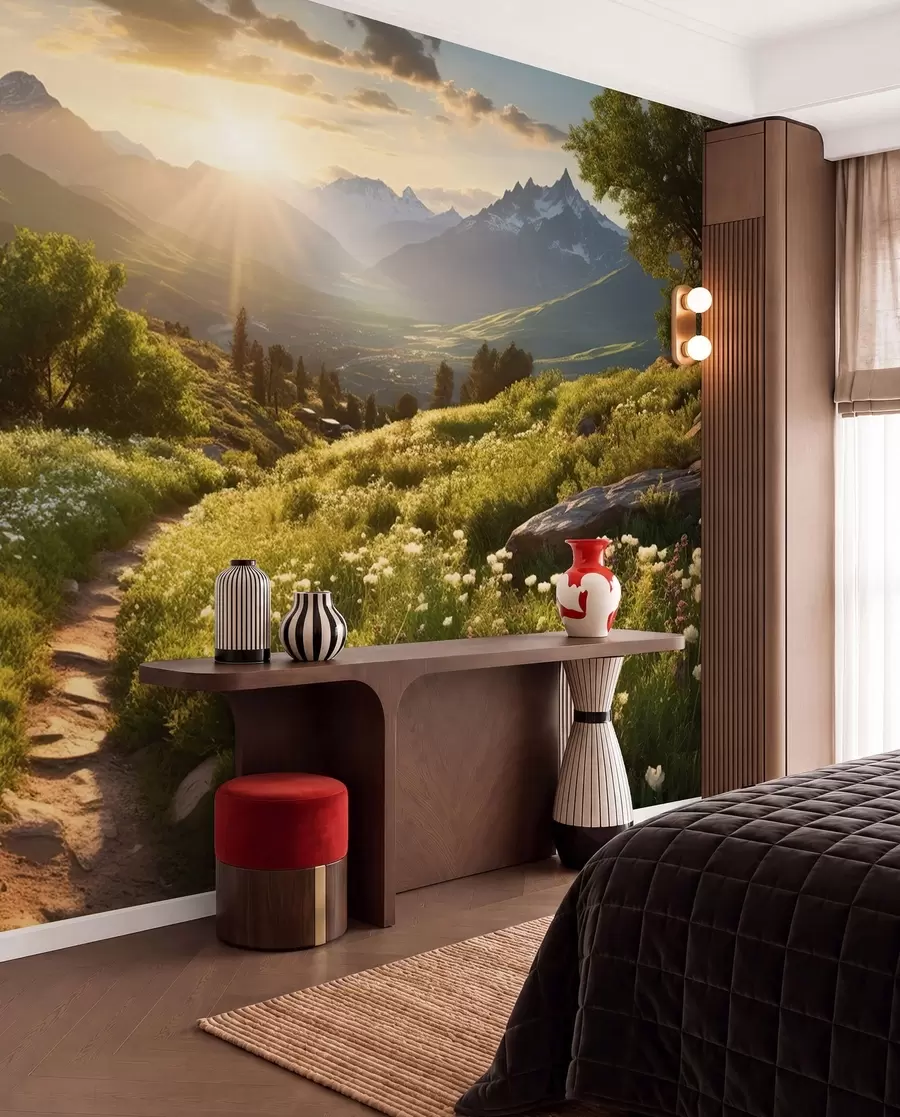 wall murals Mountain landscape sunset u96209