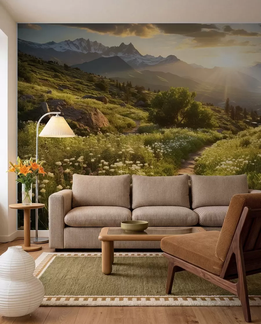 wall murals Alpine Meadow at Sunset u96209