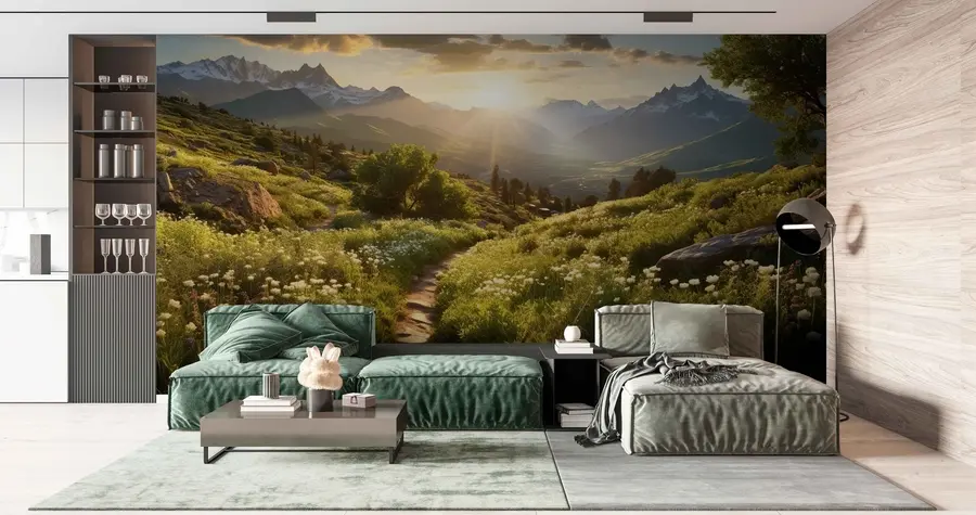 wall murals Mountain landscape sunset u96209