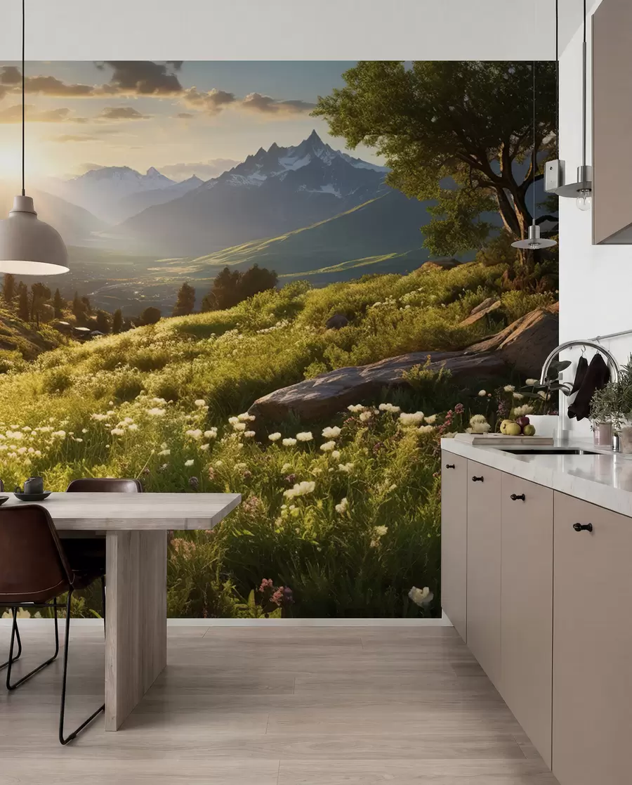 wall murals Mountain landscape sunset u96209