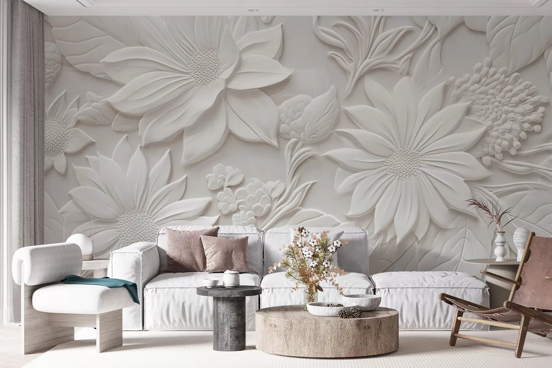 wall murals 3-D flowers u96695