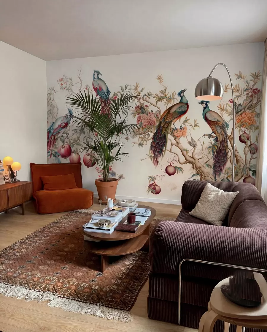 wall murals Birds on the branches of a pomegranate u95667