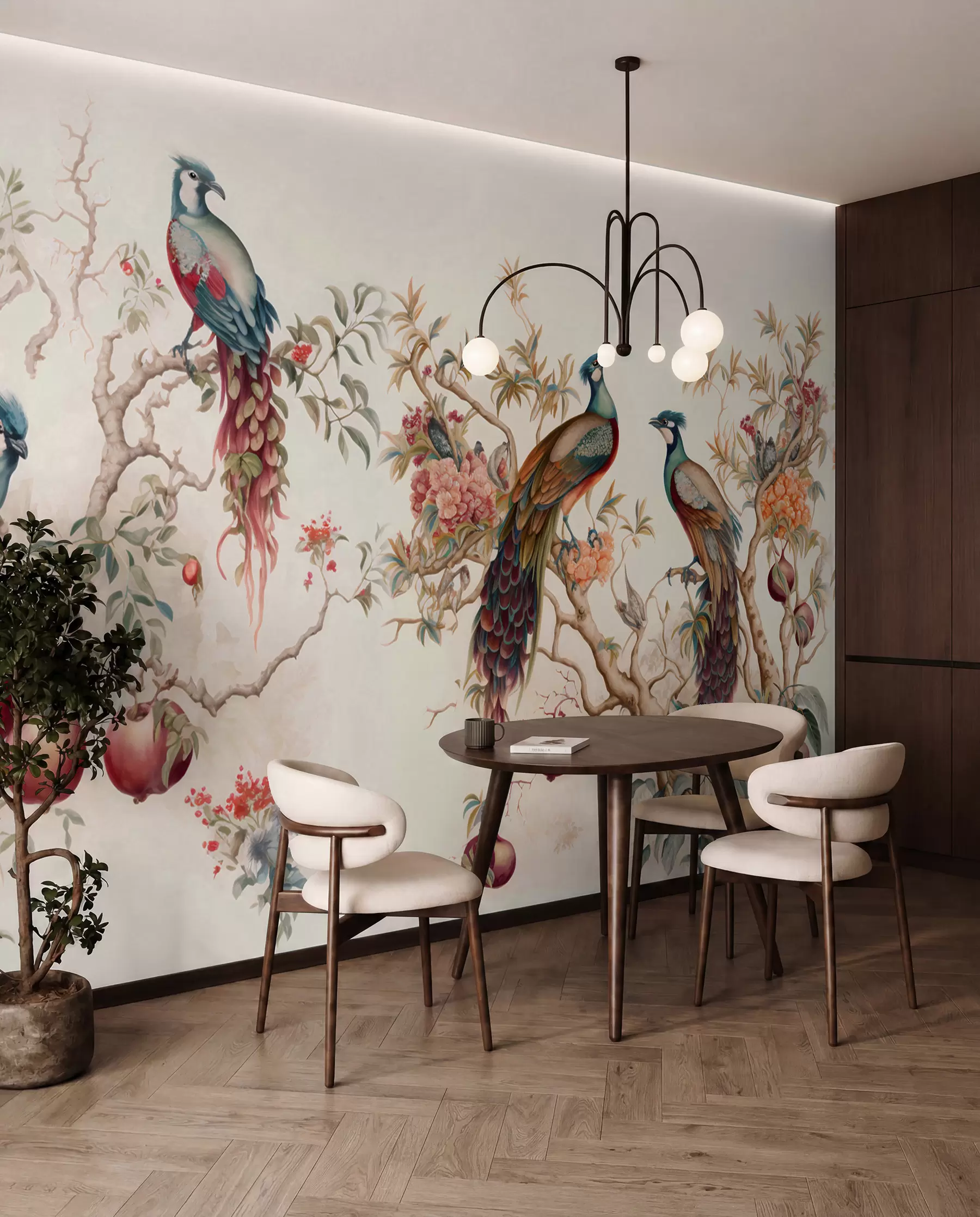 wall murals Birds on the branches of a pomegranate u95667