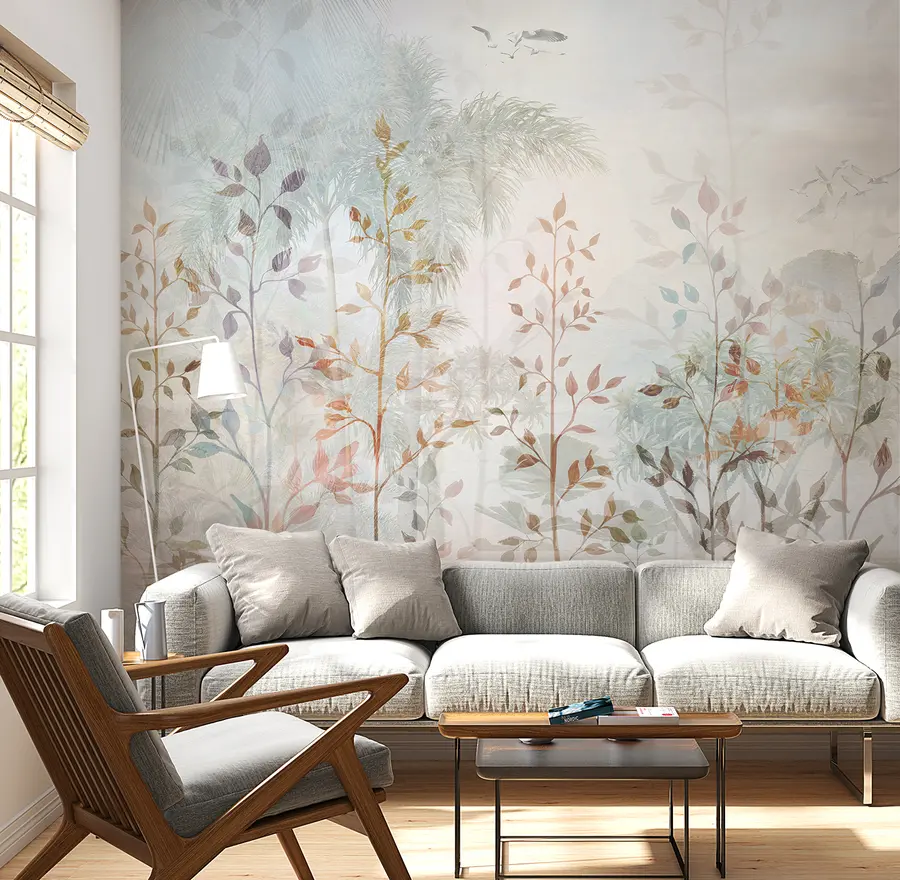 wall murals Landscape with plants and trees u96446