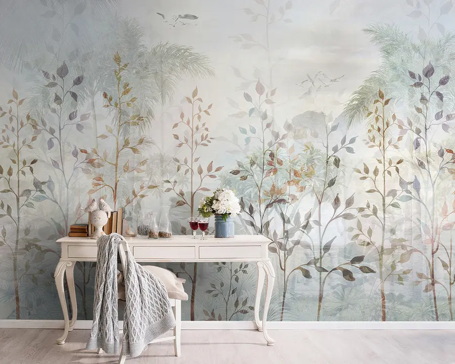 wall murals Landscape with plants and trees u96446