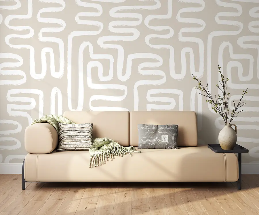 wall murals Abstract labyrinth in pastel colors u96457