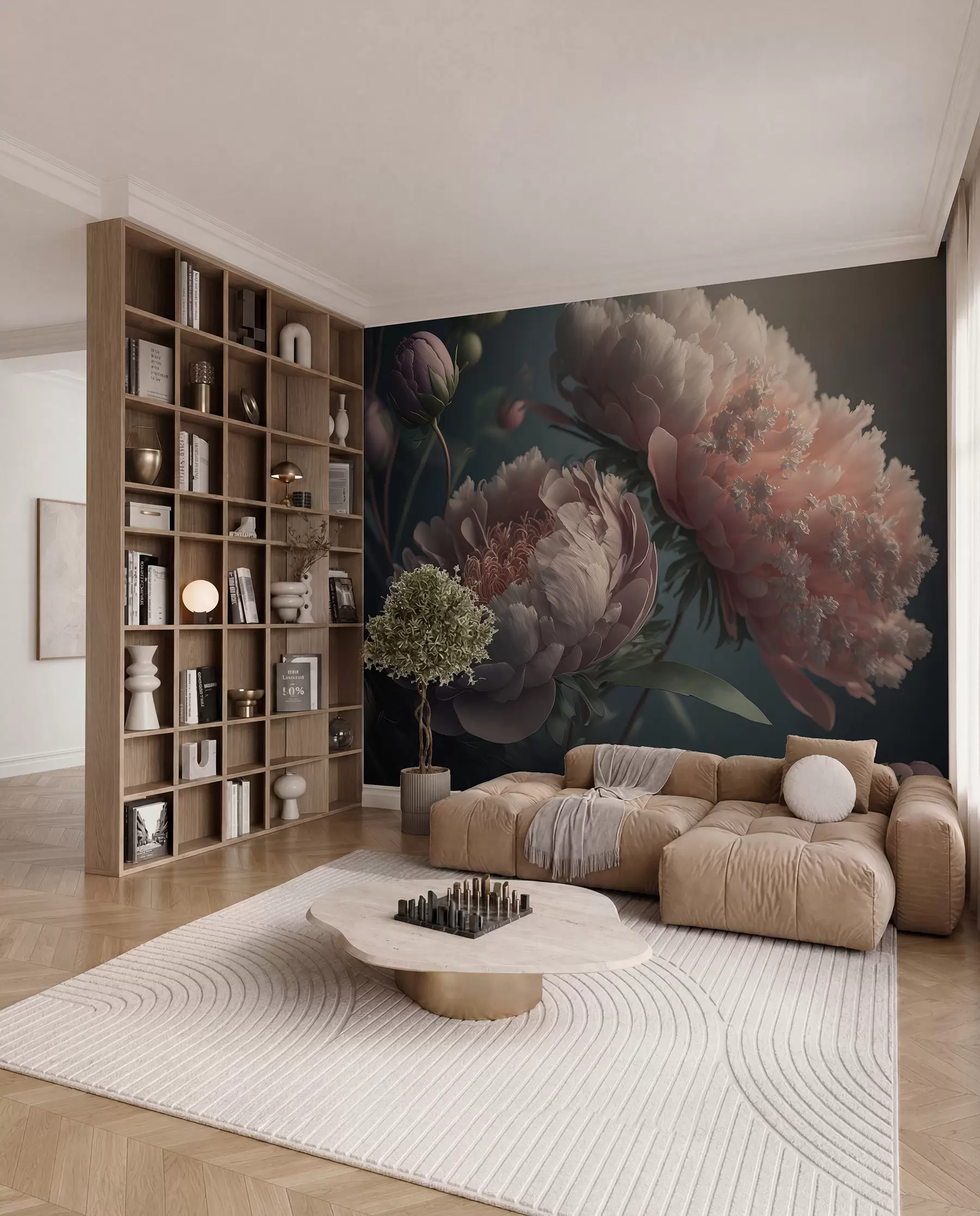 wall murals Peonies in Muted Rose u96633