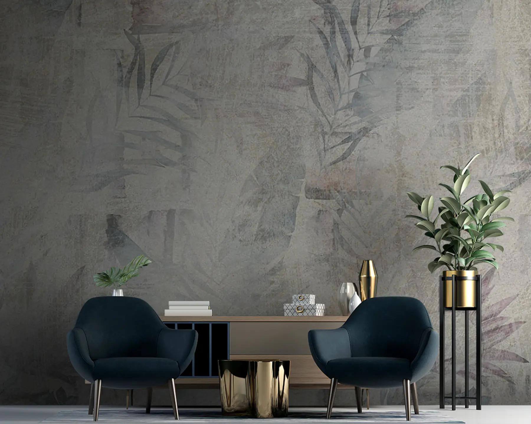 wall murals Watercolor tropics loft u96807