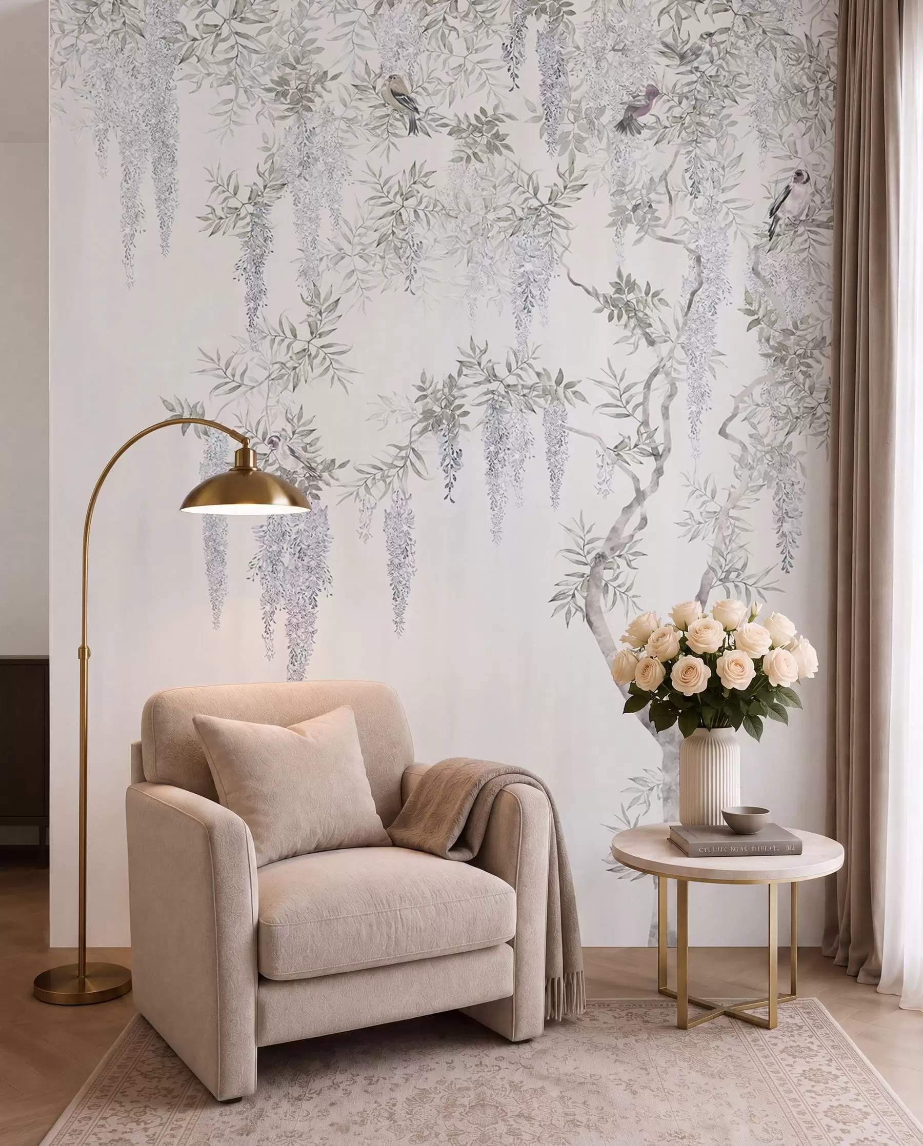wall murals Wisteria Curtain u96928