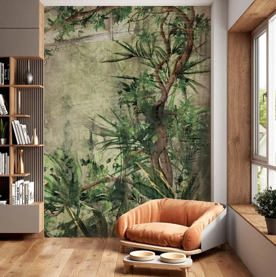 wall murals Tropical jungle thickets, plants and trees u96932