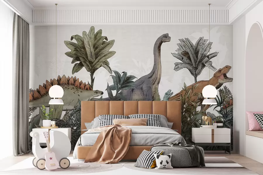wall murals Park of large dinosaurs u96938