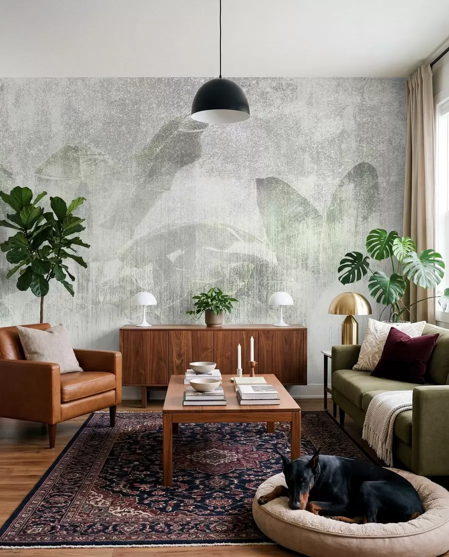 wall murals Tropical palm trees loft style u97030