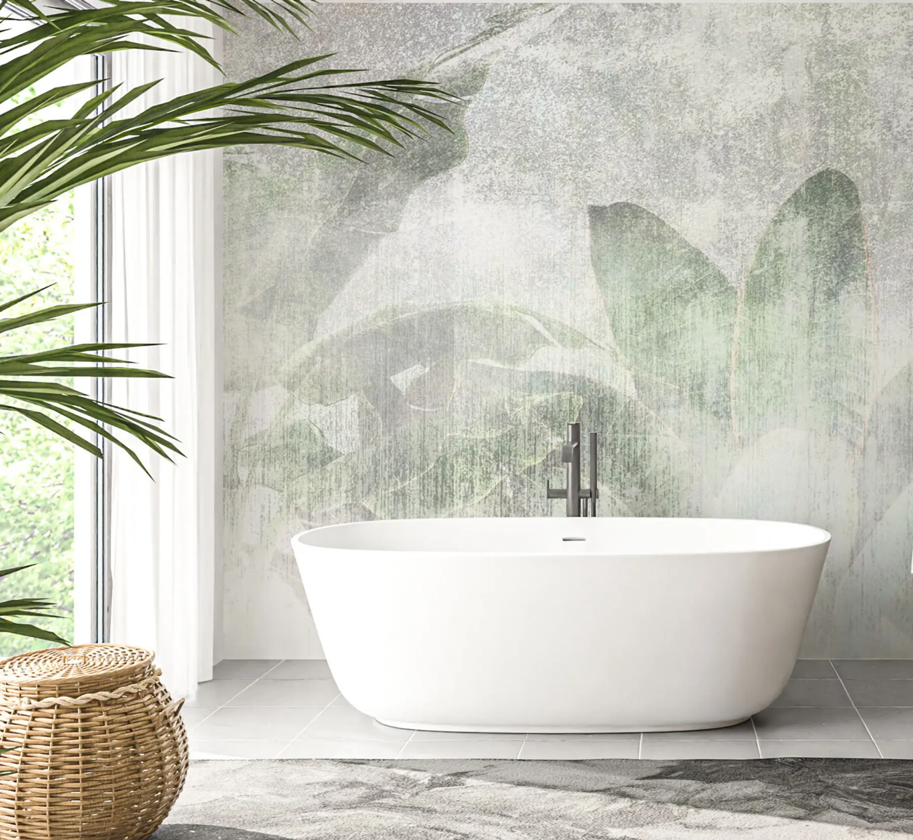 wall murals Tropical palm trees loft style u97030