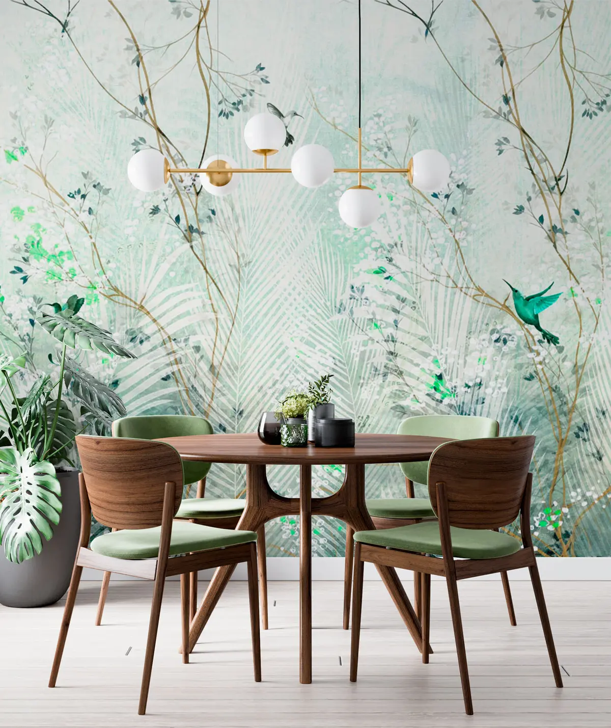 wall murals Hummingbirds in the garden u97048