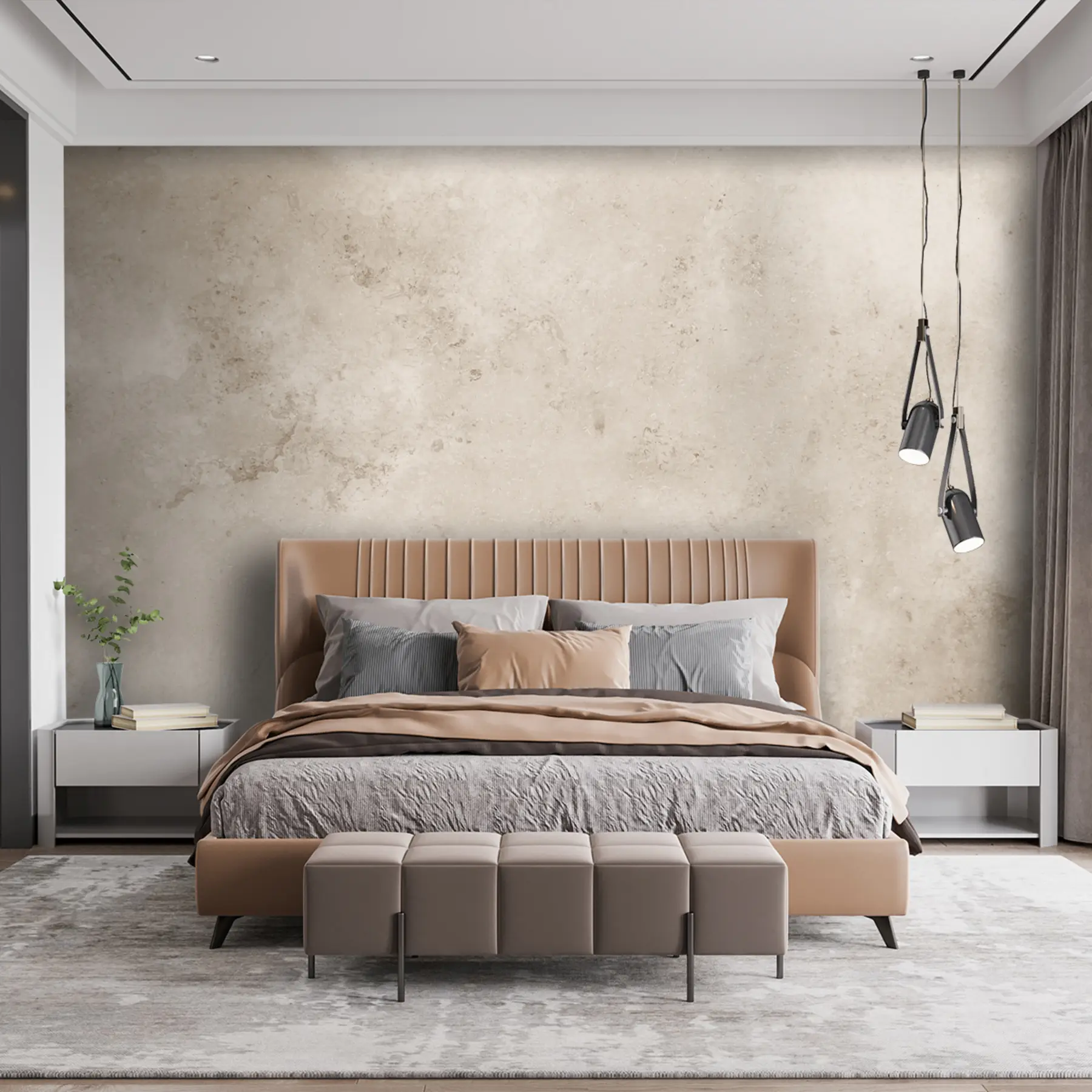 wall murals Beige concrete wall u97236