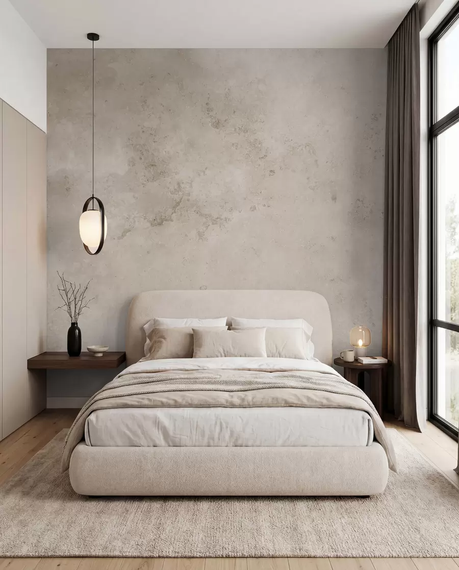 wall murals Beige concrete wall u97236