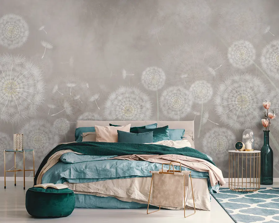 wall murals Dandelions on textured background u95374