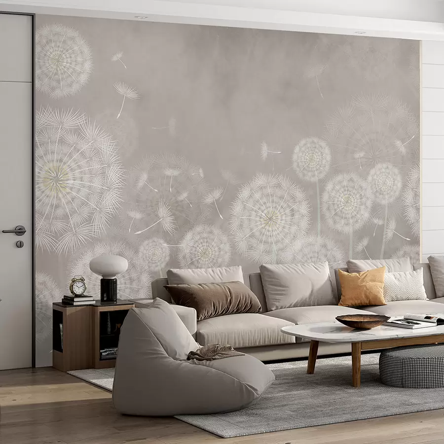 wall murals Dandelions on textured background u95374