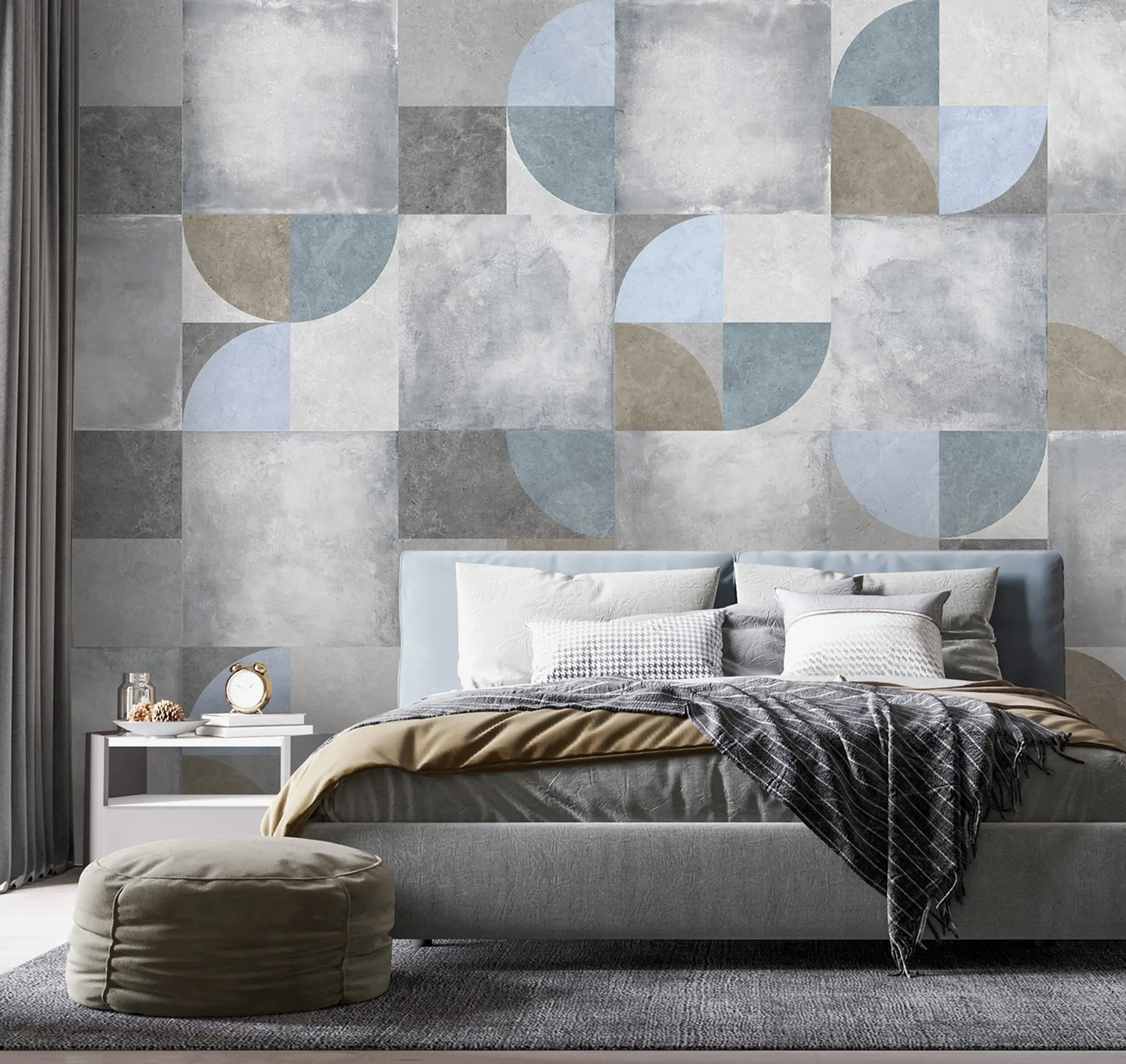 wall murals Abstract geometric pattern with cement texture background u97268
