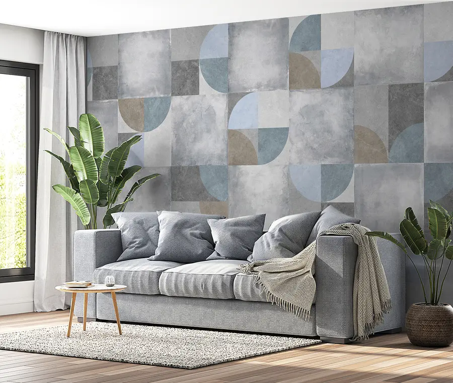 wall murals Abstract geometric pattern with cement texture background u97268