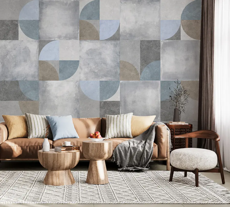 wall murals Abstract geometric pattern with cement texture background u97268