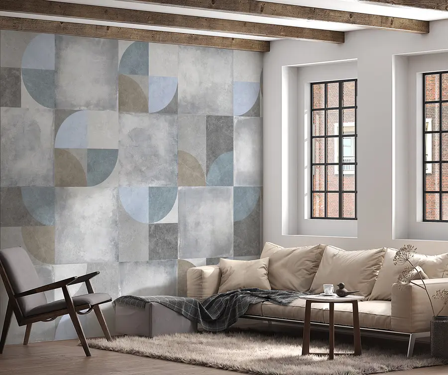 wall murals Abstract geometric pattern with cement texture background u97268