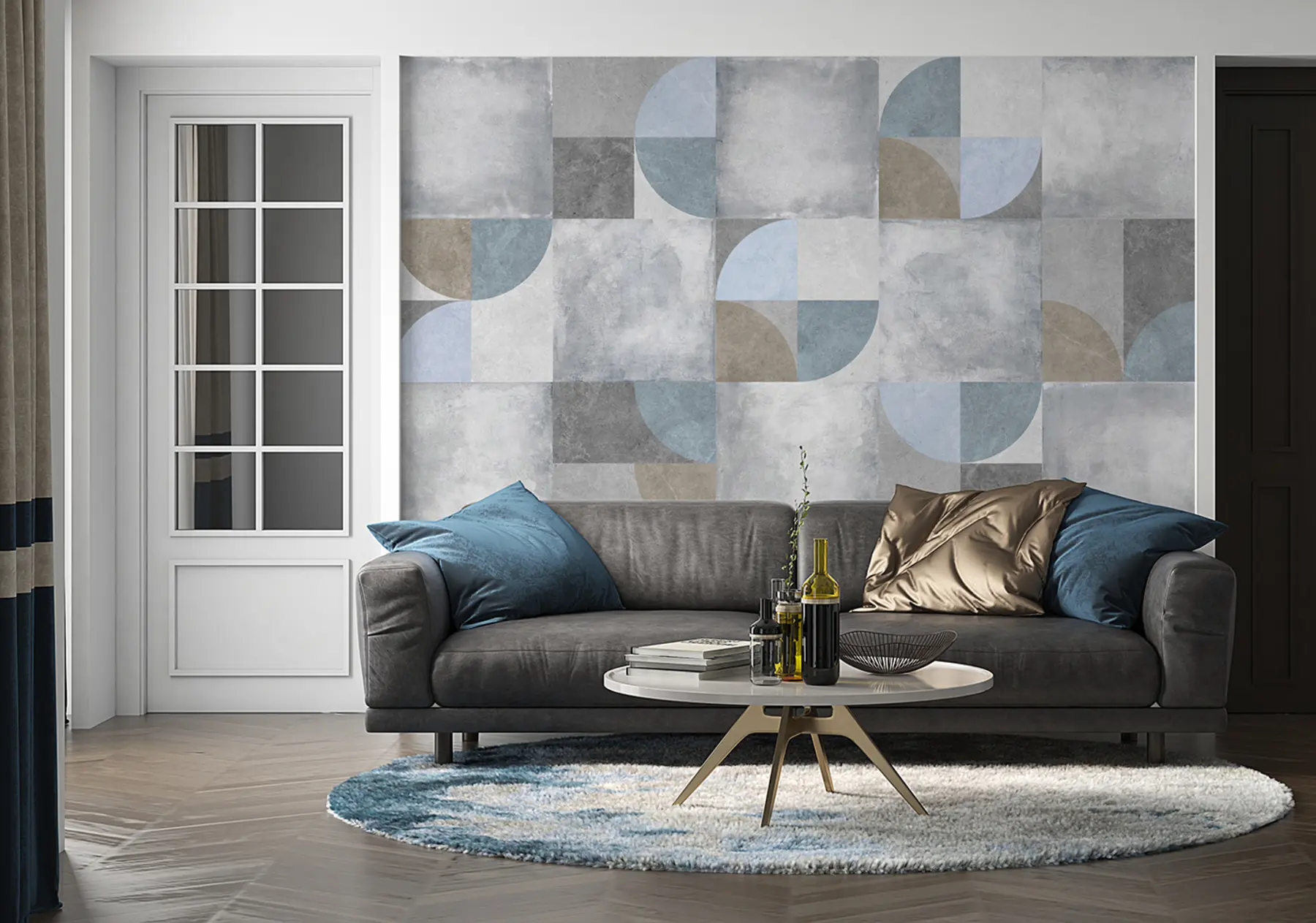 wall murals Abstract geometric pattern with cement texture background u97268