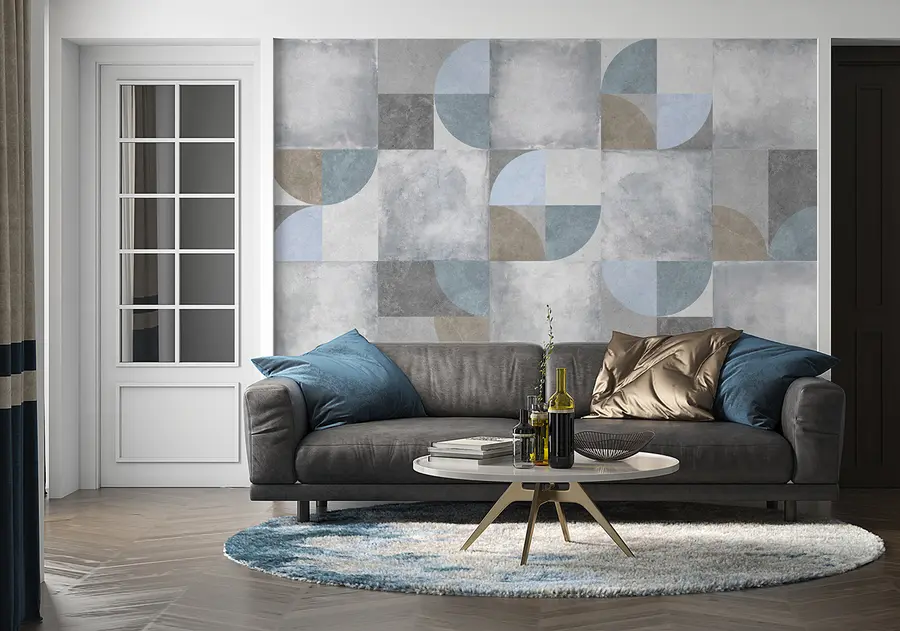wall murals Abstract geometric pattern with cement texture background u97268