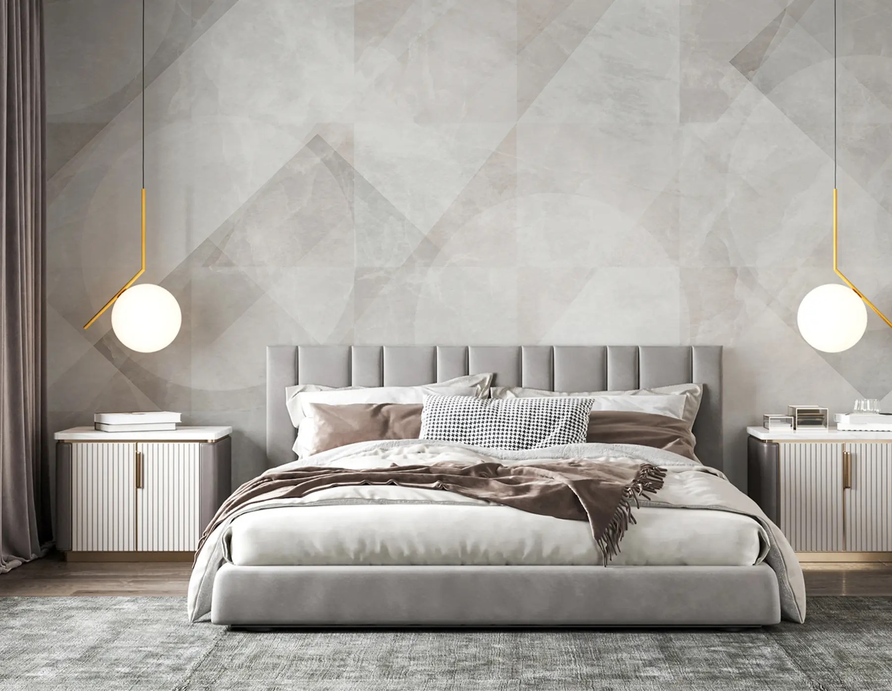 wall murals Geometric abstraction on a marble background in pastel colors u97269