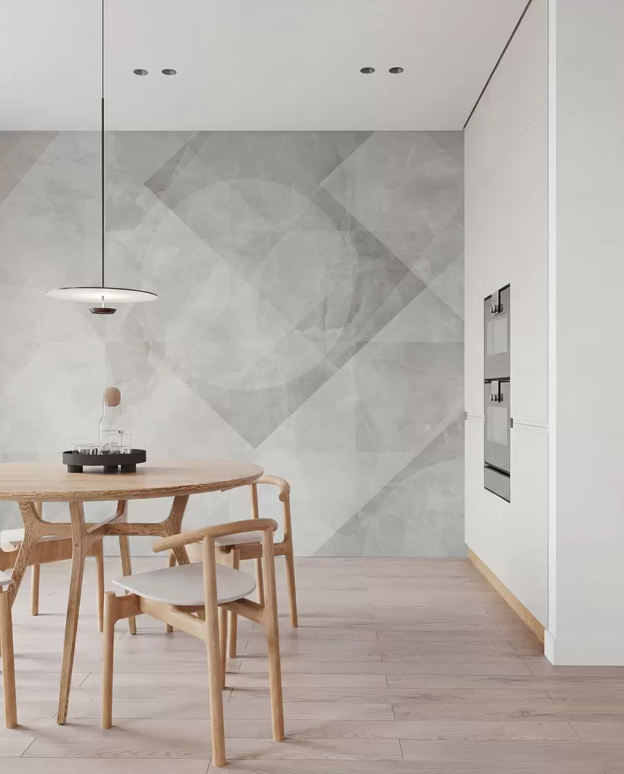 wall murals Geometric abstraction on a marble background in pastel colors u97269