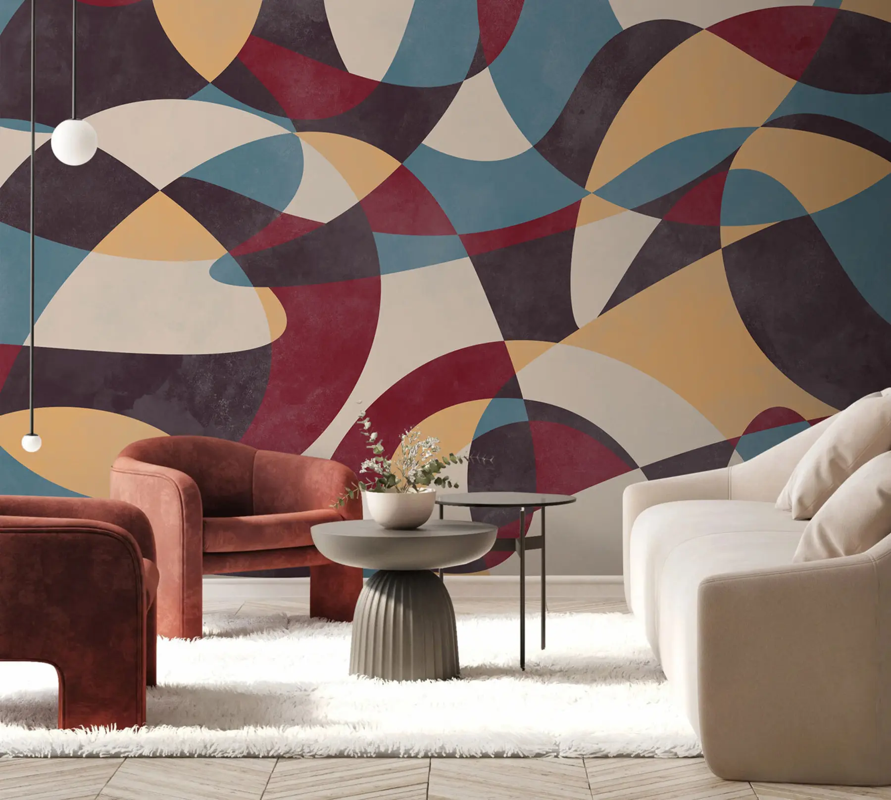 wall murals Modern geometric abstraction grunge loft style u97197