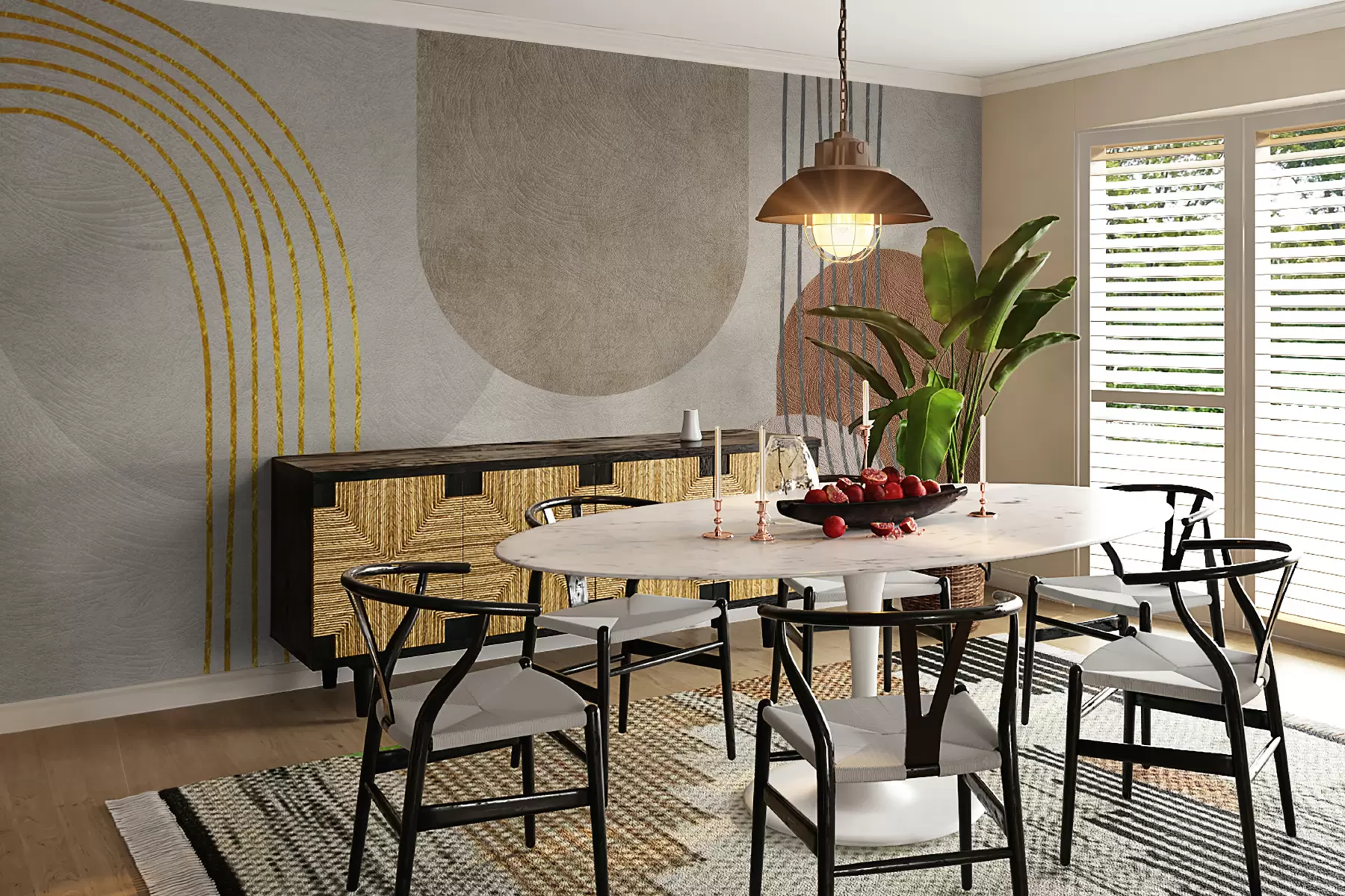 wall murals Abstract boho pattern u97255