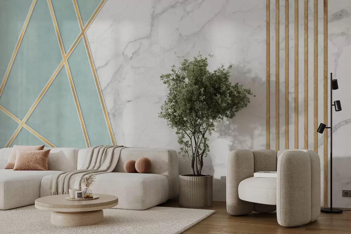 wall murals Marble background with geometry and lines u95385