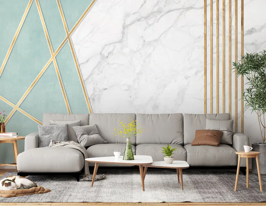 wall murals Marble background with geometry and lines u95385