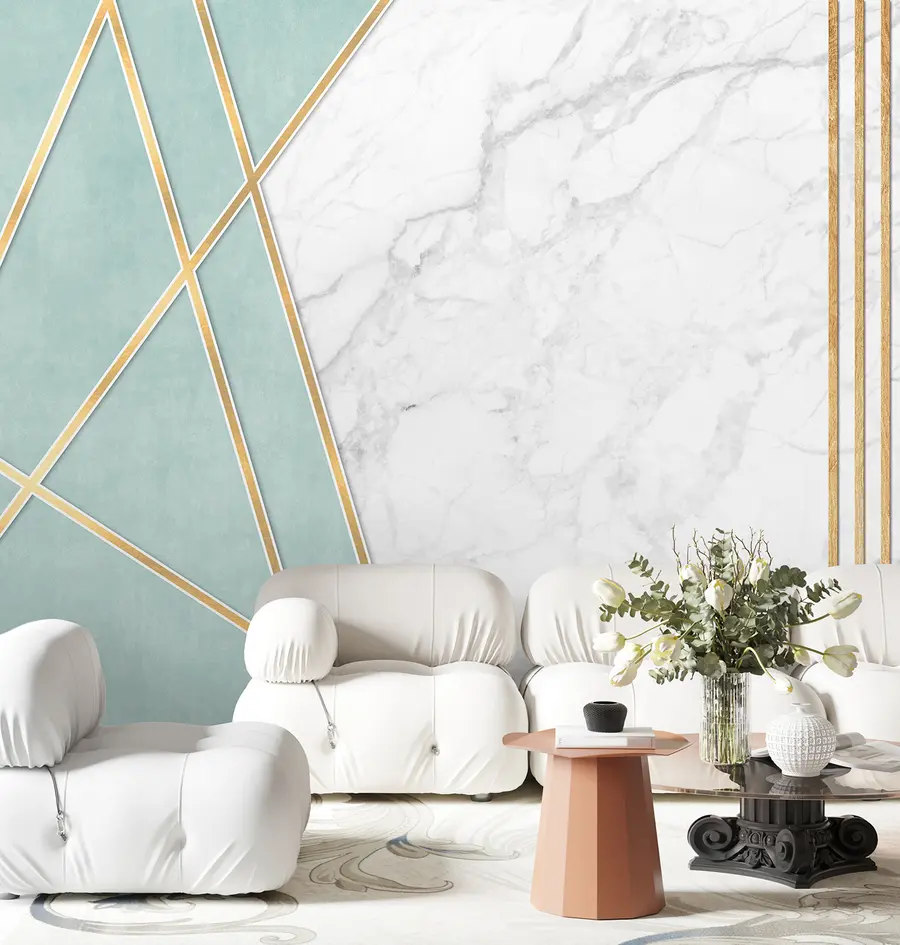 wall murals Marble background with geometry and lines u95385