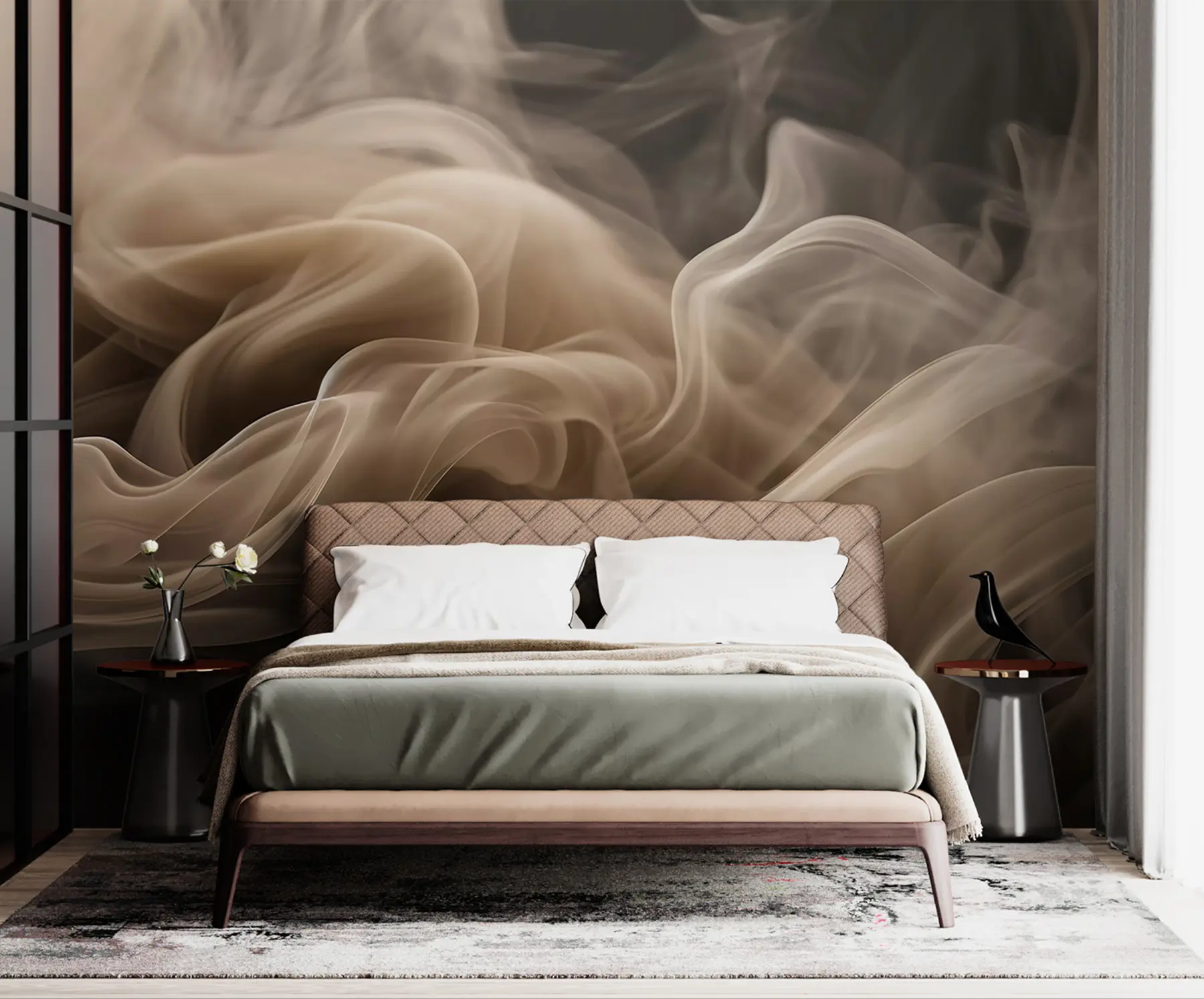 wall murals Abstract waves of smoke u96591