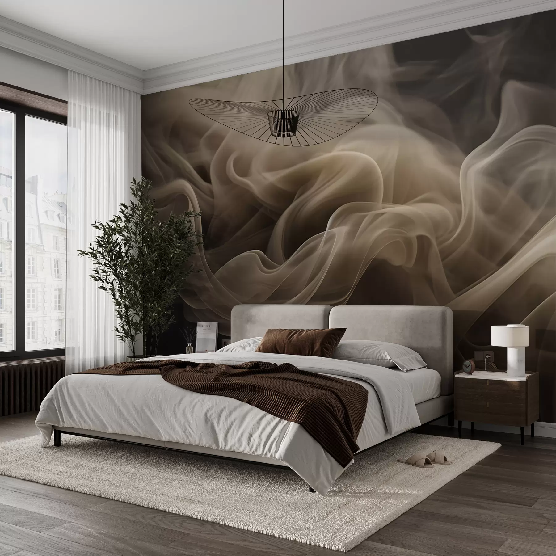 wall murals Abstract waves of smoke u96591