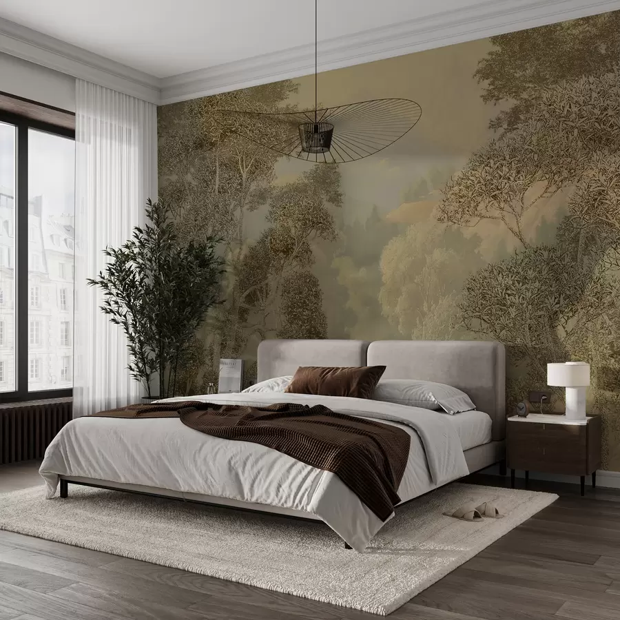 wall murals Tropical forest in brown tones u97403