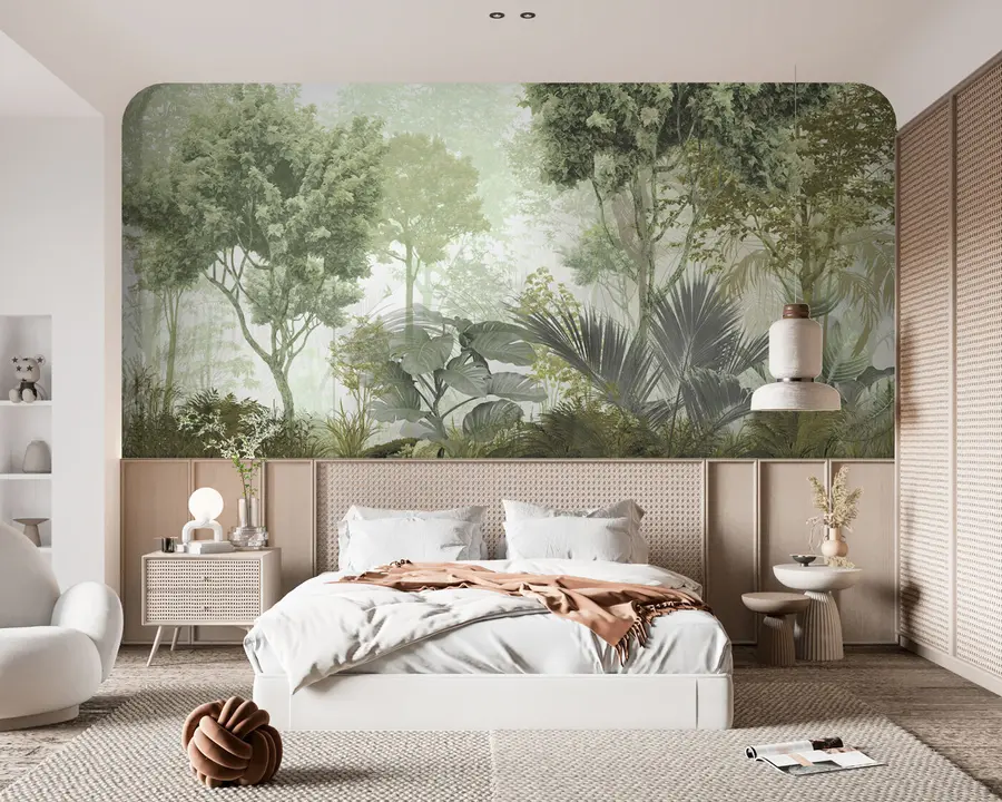 wall murals Morning in the depths of the forest u97409