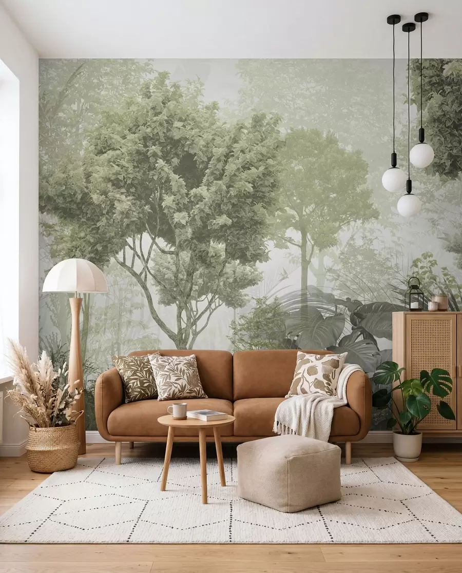 wall murals Morning in the depths of the forest u97409
