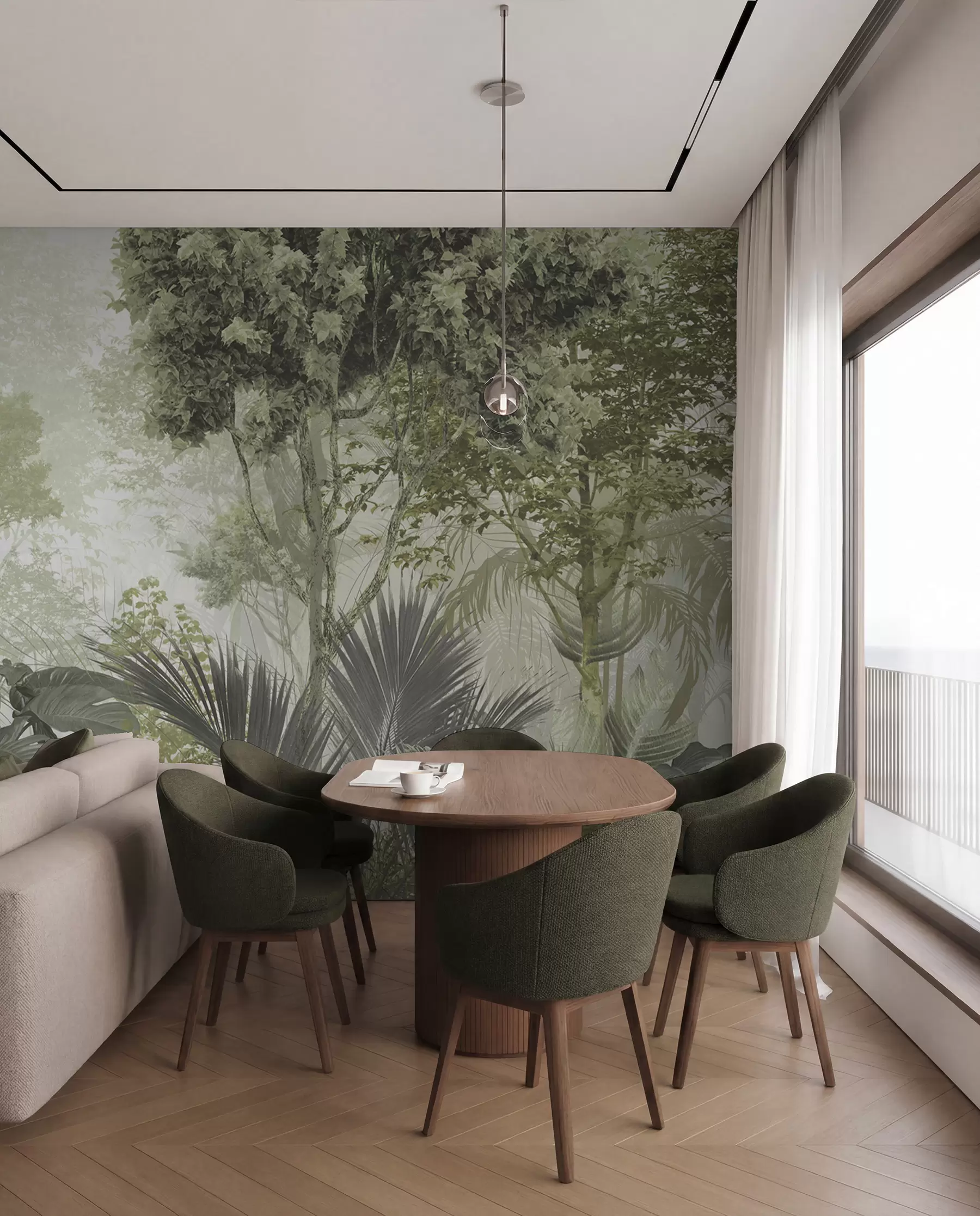 wall murals Morning in the depths of the forest u97409