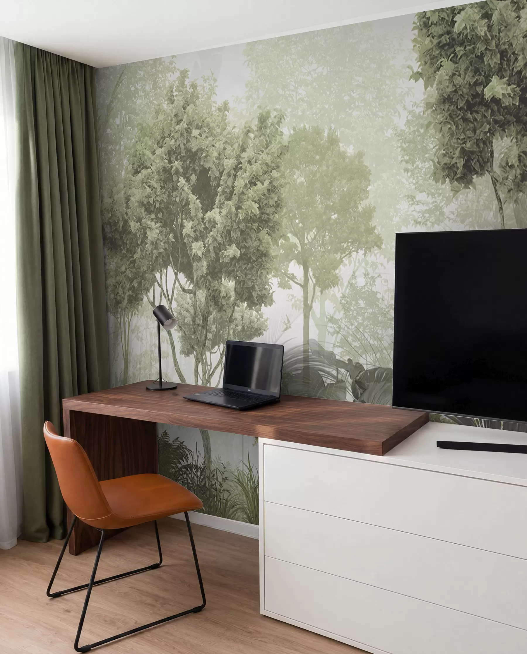 wall murals Morning in the depths of the forest u97409