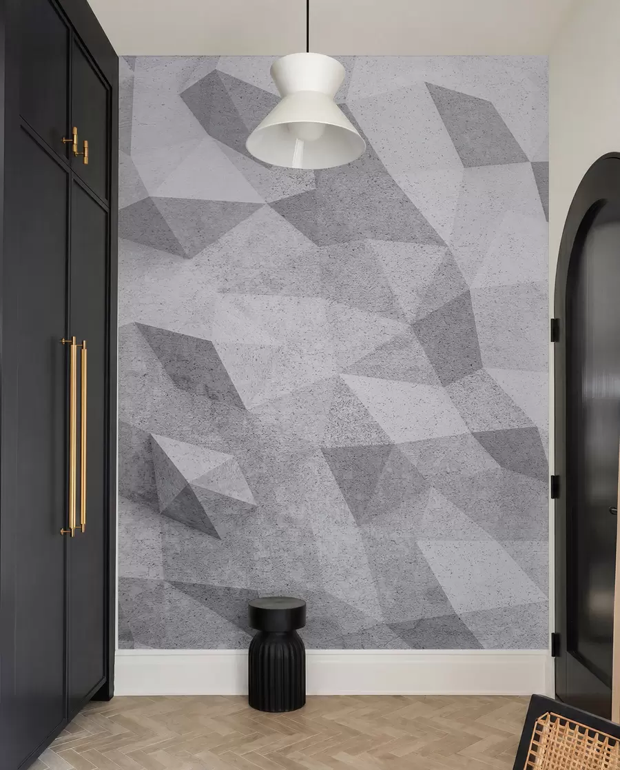 wall murals Abstract 3D polygons grunge loft u97336
