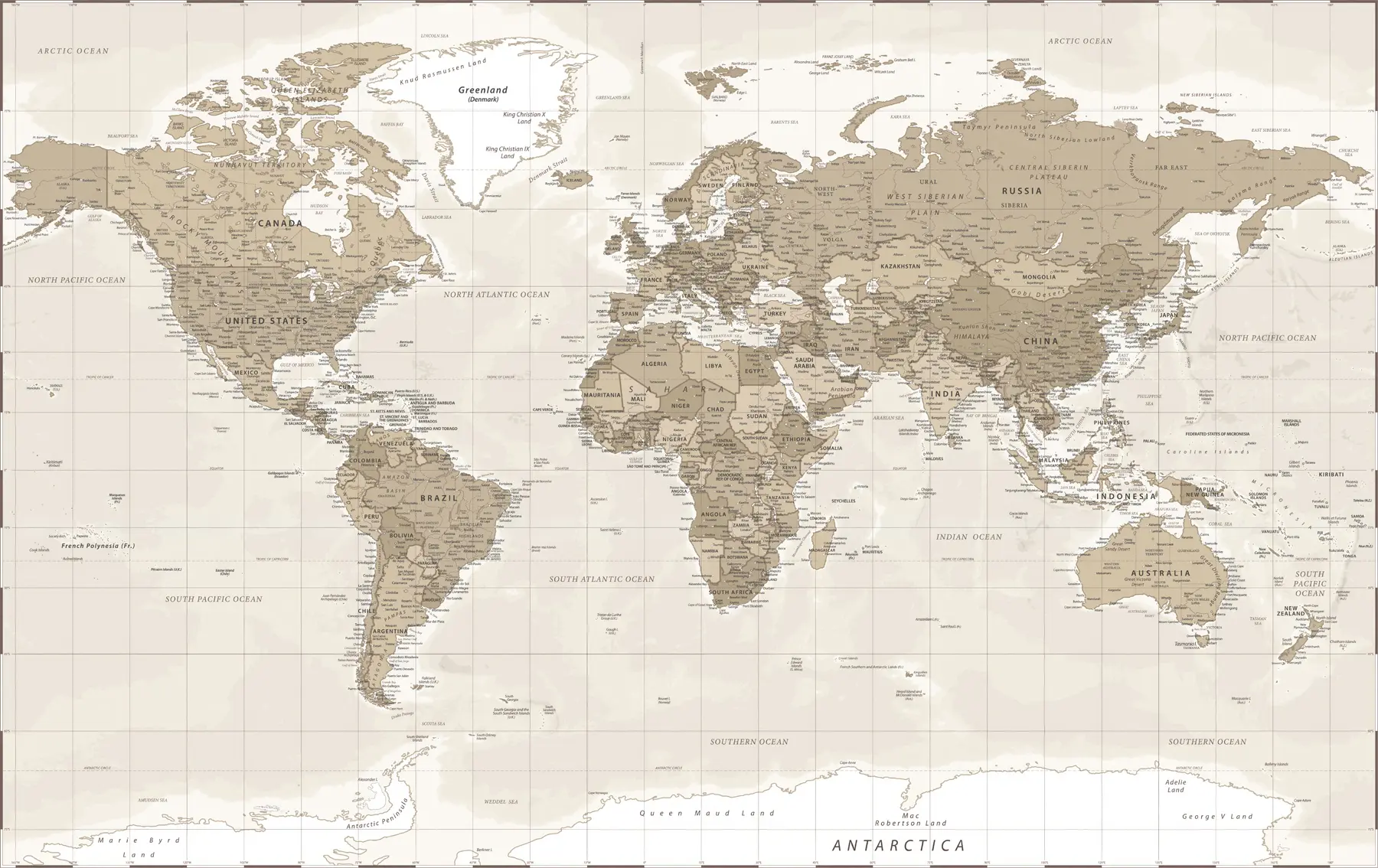 wall murals Vintage world map loft u97342
