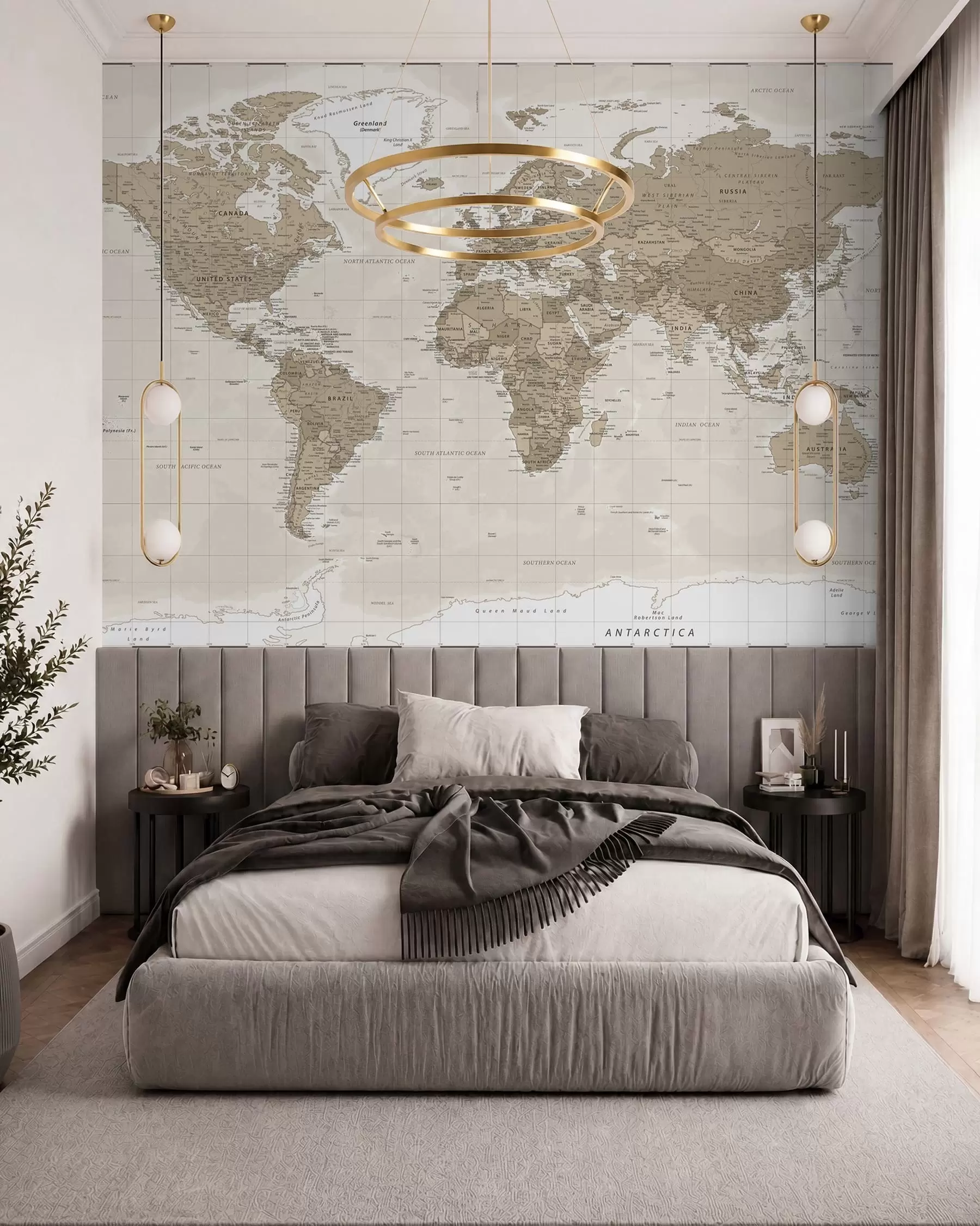 wall murals Vintage world map loft u97342