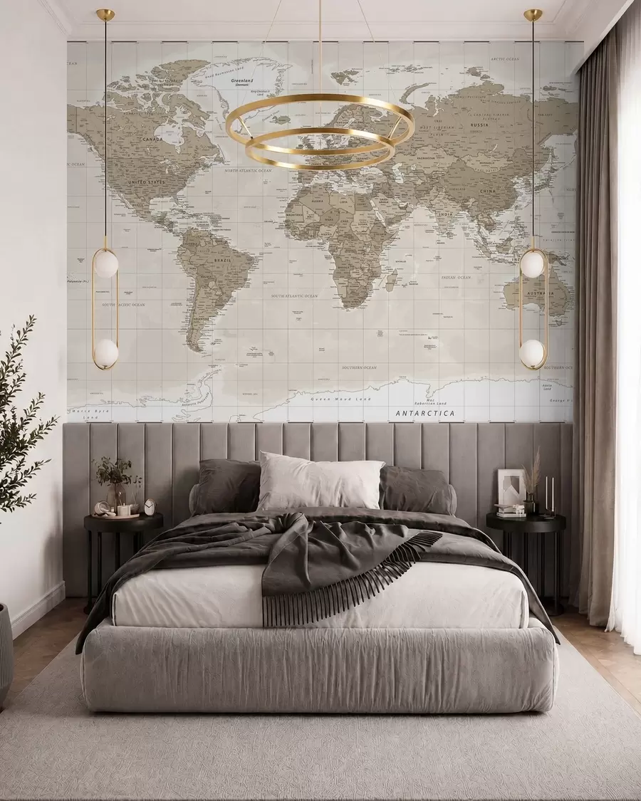 wall murals Vintage world map loft u97342