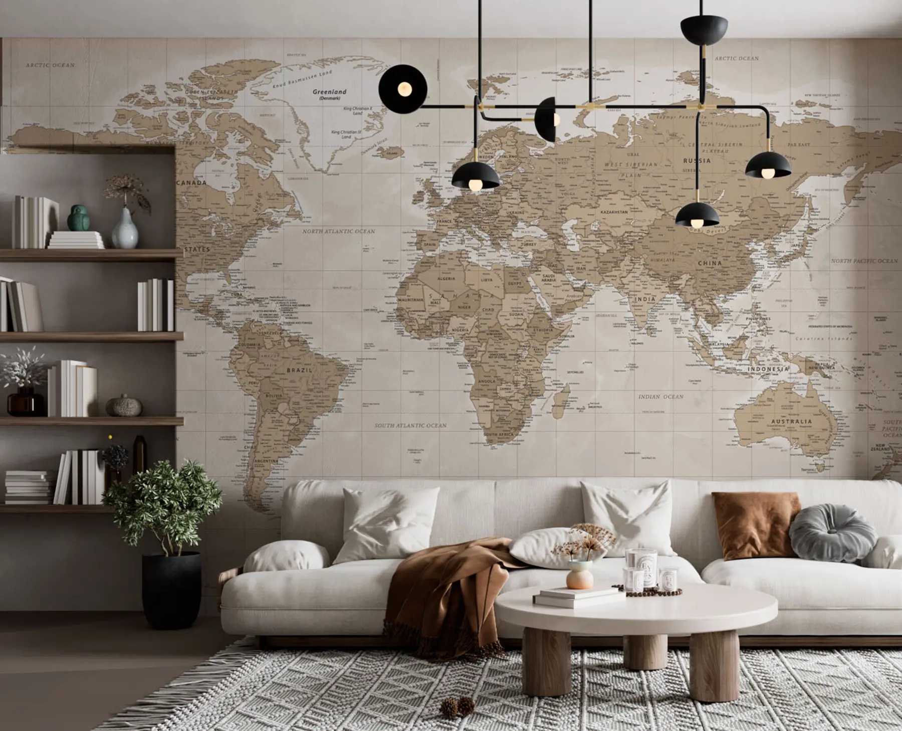 wall murals Vintage world map loft u97342