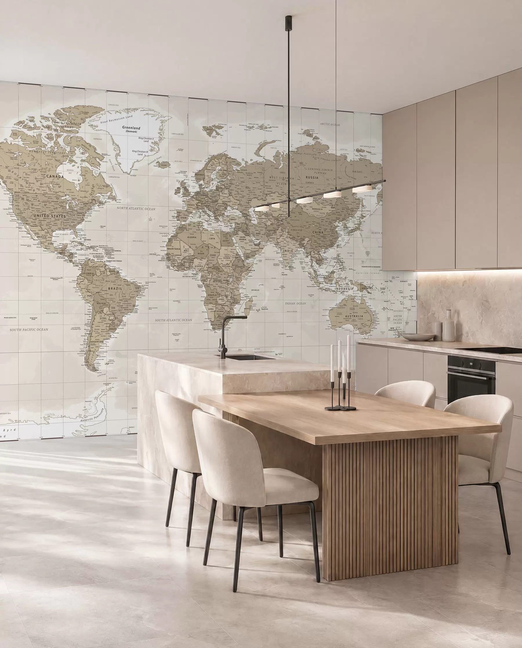 wall murals Vintage world map loft u97342